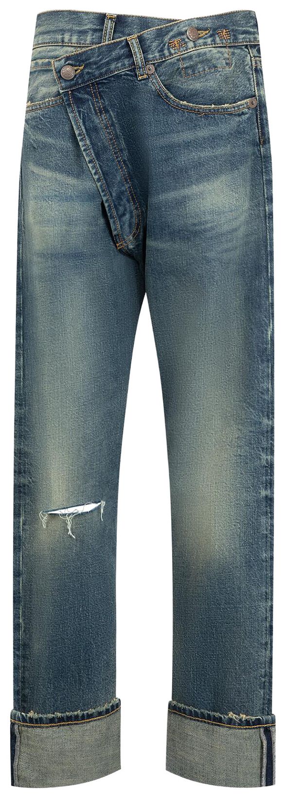 R13 Cuffed Crossover Jean Bowery Indigo