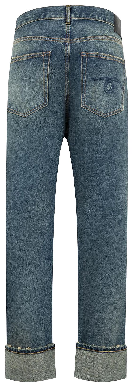 R13 Cuffed Crossover Jean Bowery Indigo