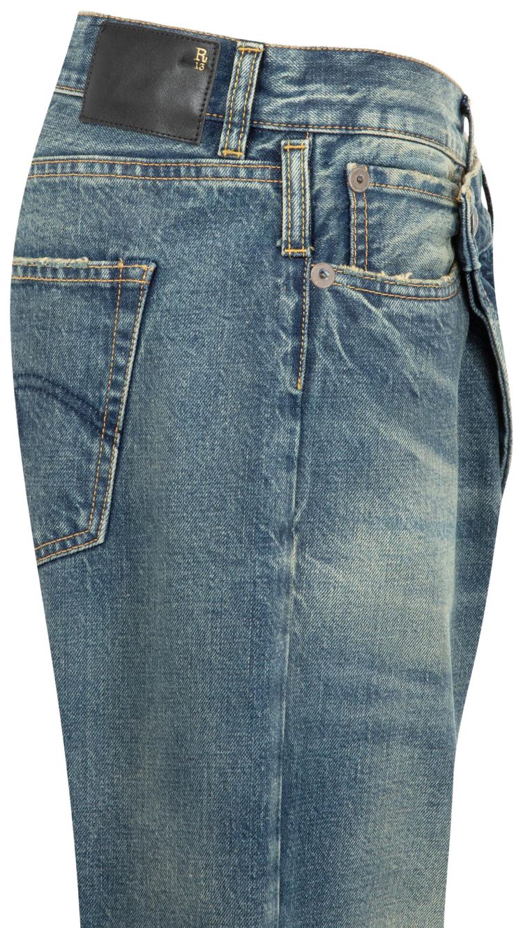 R13 Cuffed Crossover Jean Bowery Indigo