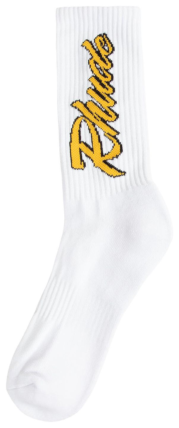 Rhude Legends Script Sock WhiteYellowBlack