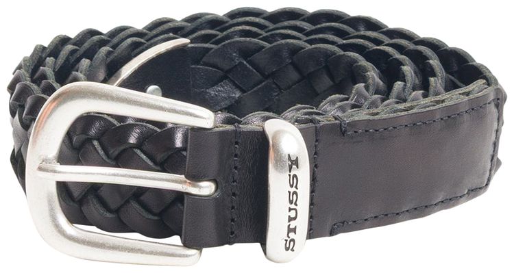 Stussy Braided Leather Belt Black