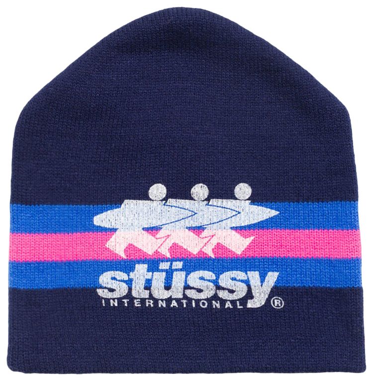 Stussy Stripe Ski Beanie Navy