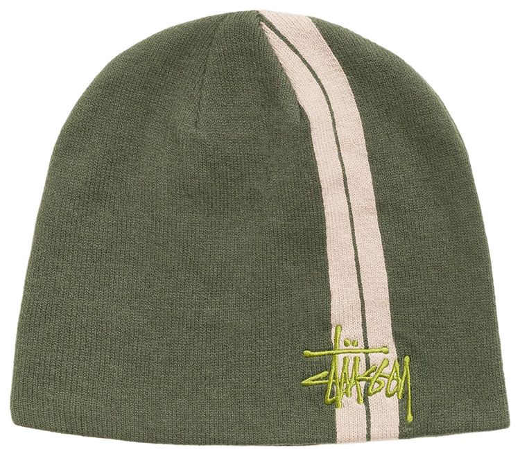 Stussy Double Stripe Skullcap Olive