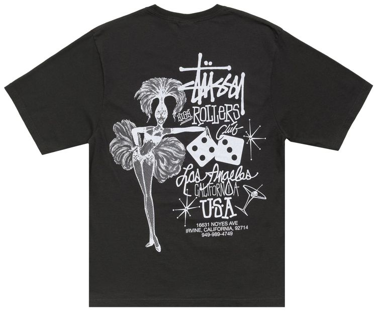 Stussy High Rollers Tee Faded Black