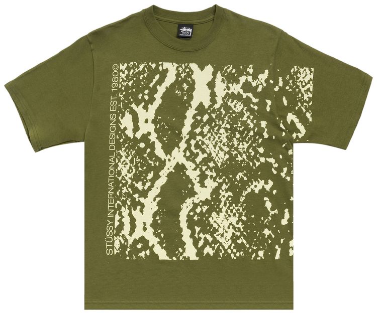 Stussy Snakeskin Tee Olive