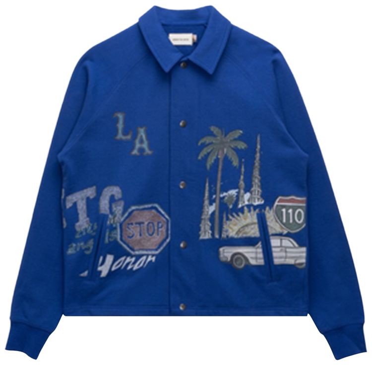 Honor The Gift All Over La Fleece Coaches Jacket Midnight Blue