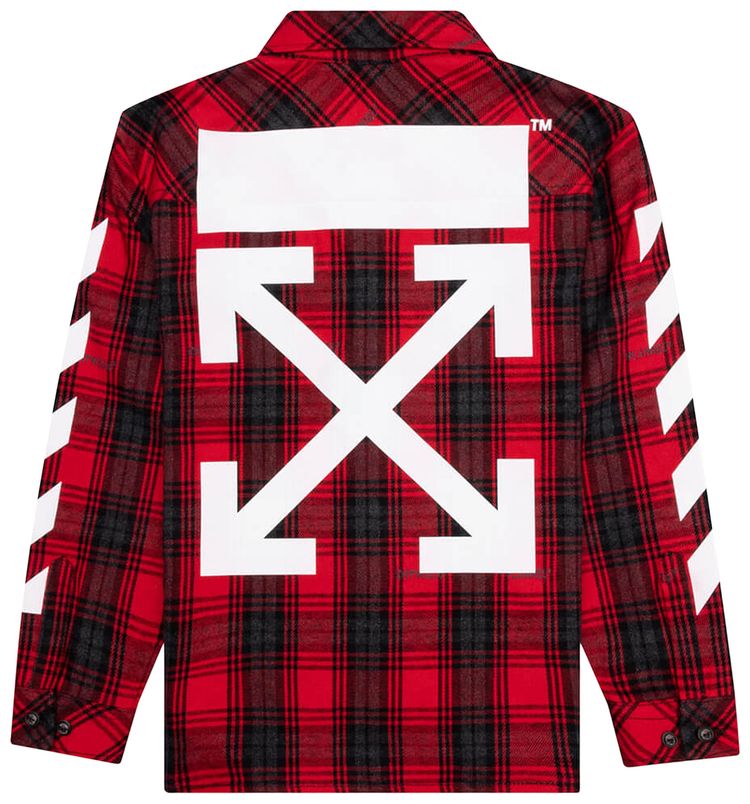 Off White Rubber Arrow Check Flannel RedWhite