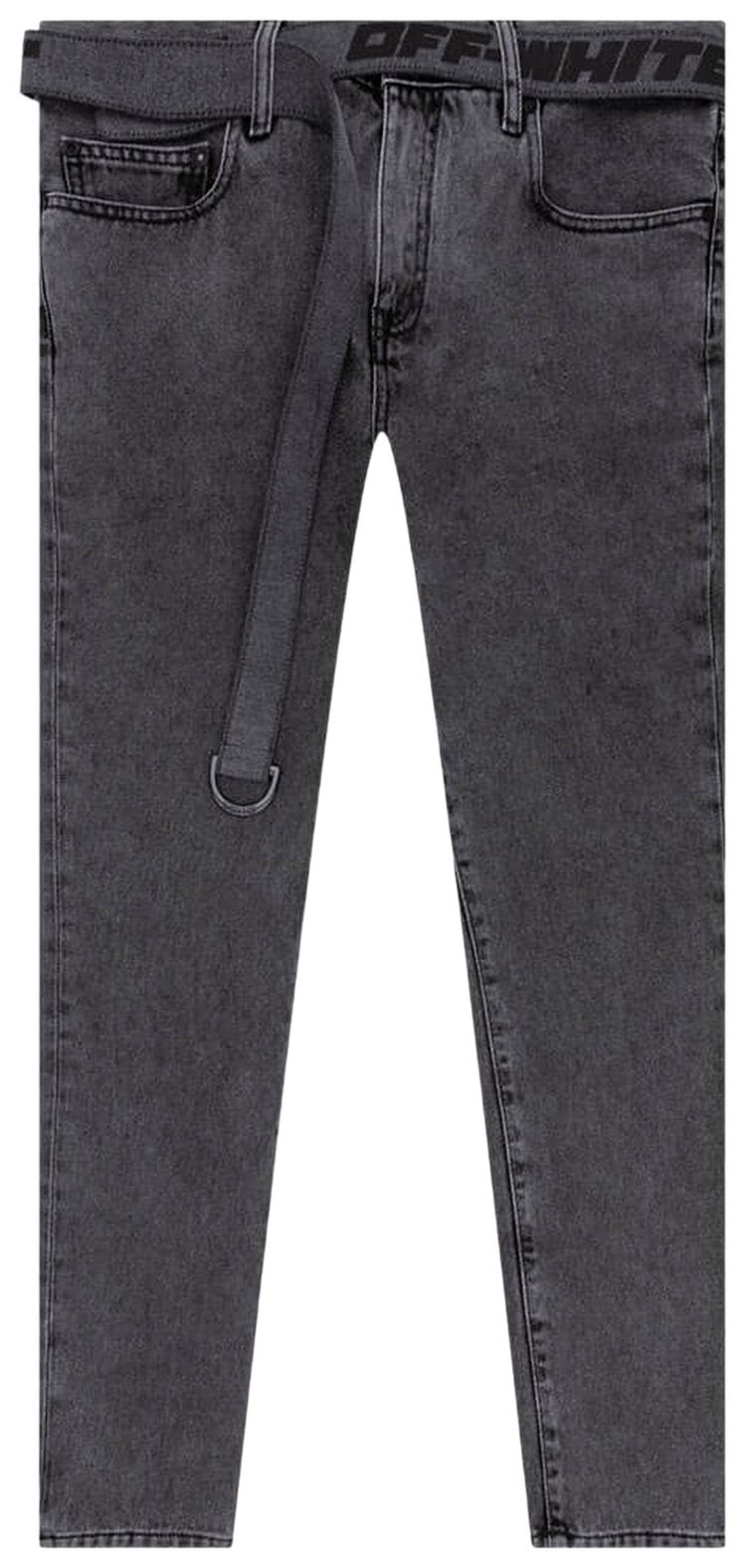 Off White Straight Leg Jeans Grey