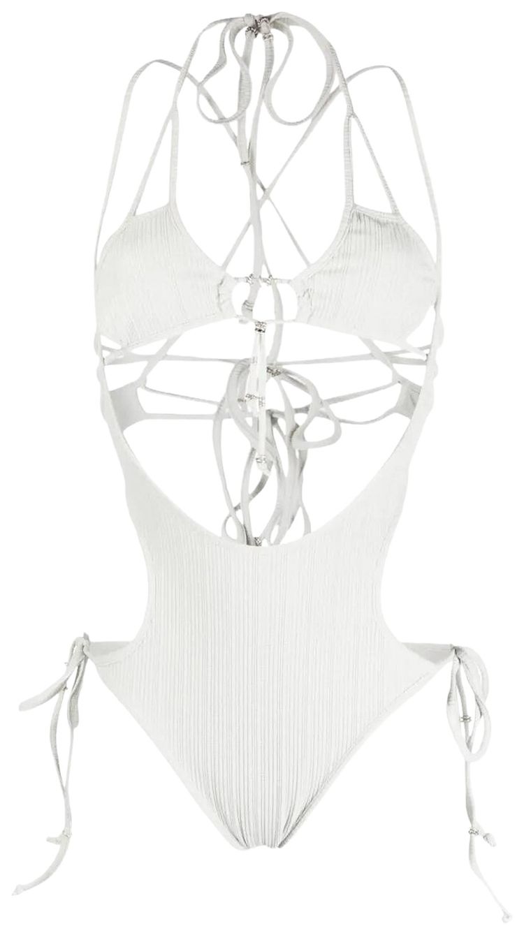 Hyein Seo Layered Swimsuit Light Grey