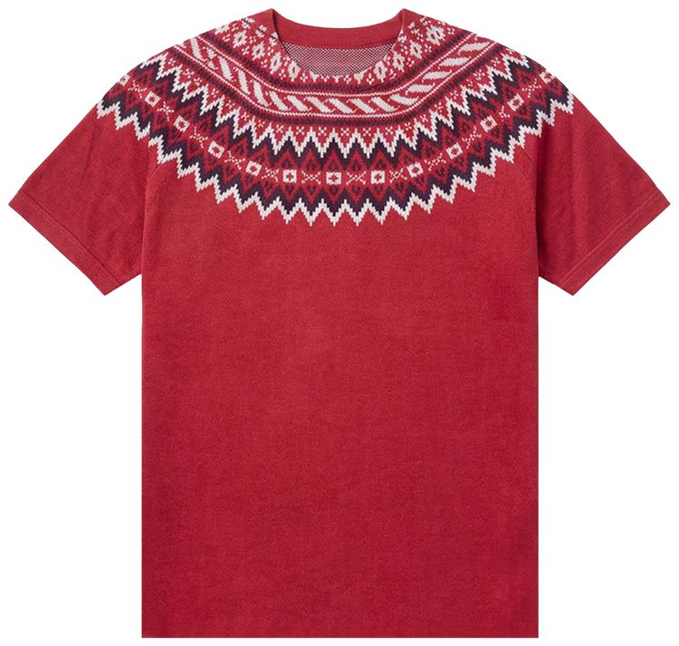 Junya Watanabe Sweater Print Tee RedWhite