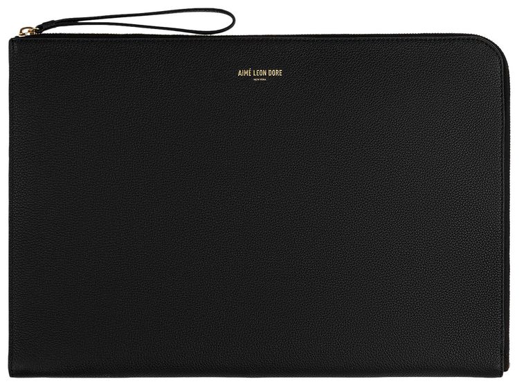 Aime Leon Dore Large Leather Pouch Jet Black
