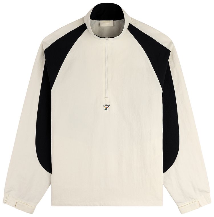 Aime Leon Dore Crest Nylon Half Zip Pullover Coconut Milk