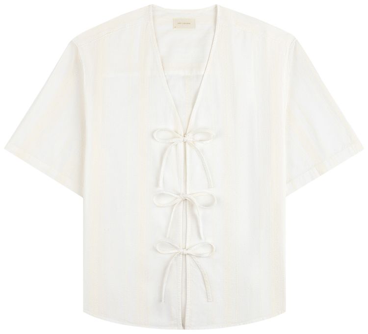 Aime Leon Dore Jacquard Striped Tie Front Shirt Pristine