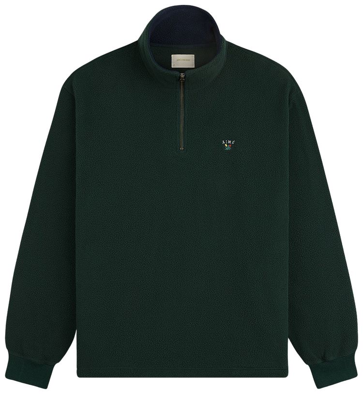 Aime Leon Dore Crest Quarter Zip Fleece Pullover Pine Grove