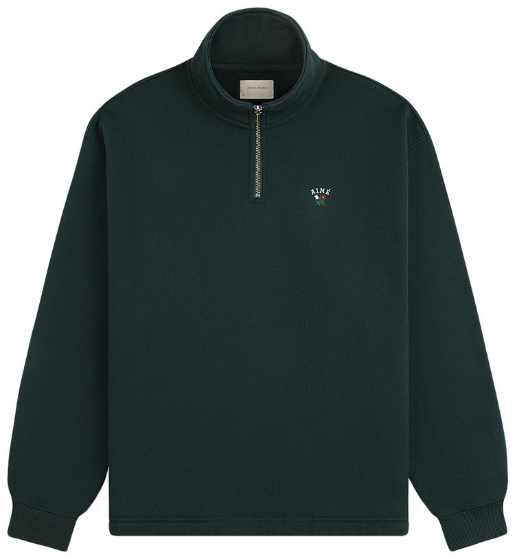 Aime Leon Dore Crest Quarter Zip Pullover Pine Grove