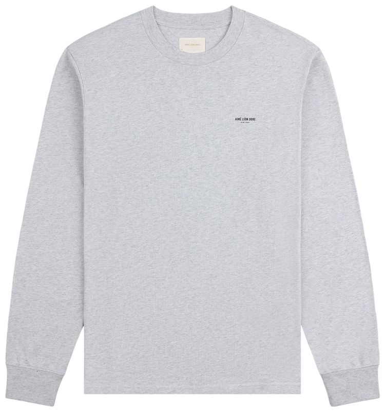 Aime Leon Dore Long Sleeve Micro Logo Tee Silver Mix