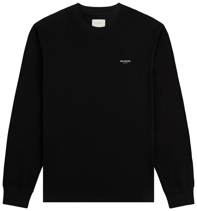 Aime Leon Dore Long Sleeve Micro Logo Tee Jet Black