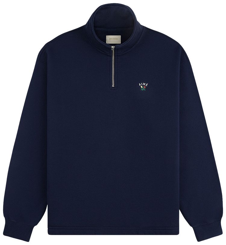 Aime Leon Dore Crest Quarter Zip Pullover Navy Blazer