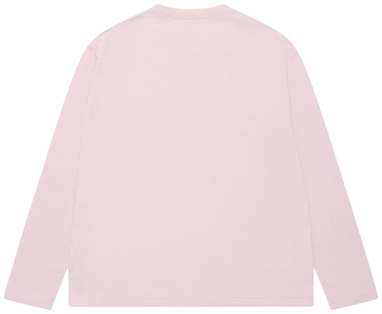 Auralee Brushed Organic Cotton Jersey Long Sleeve Tee Pale Pink