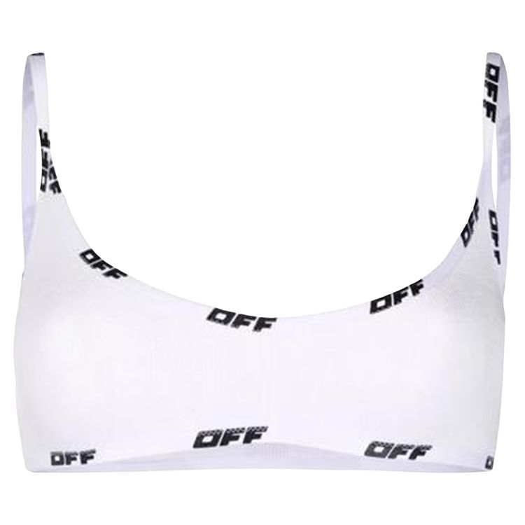 Off White Basic Rib Bra White