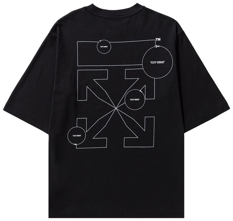 Off White Cut Here Arrow Skate Tee BlackWhite