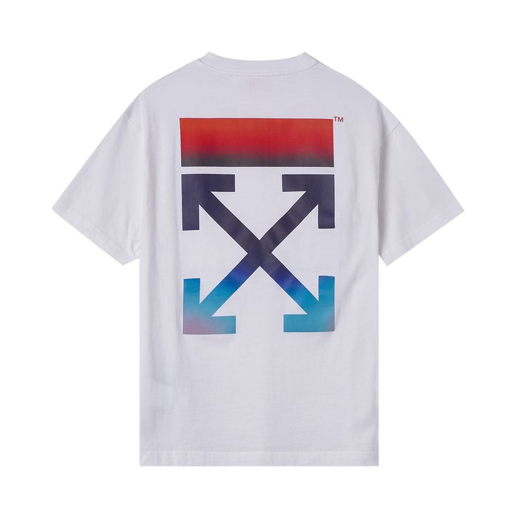 Off White Blurred Arrows Casual Tee WhiteMulticolor
