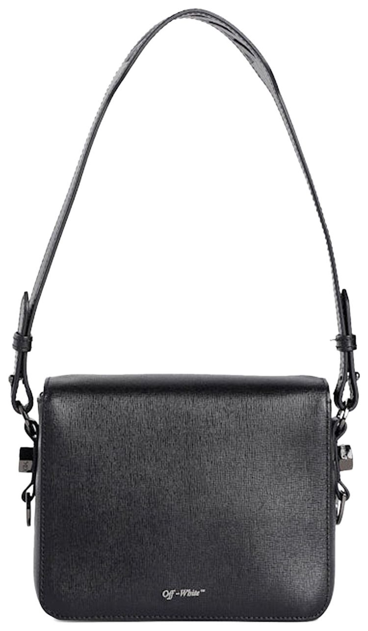 Off White Diagonal Binder Clip Bag Black