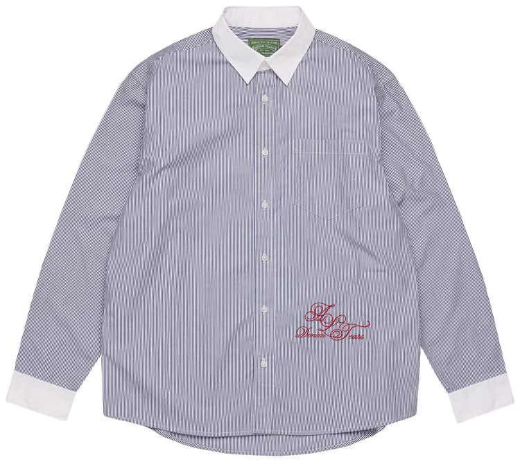 Denim Tears Andre Leon Talley Two Tone Button Up Shirt Blue