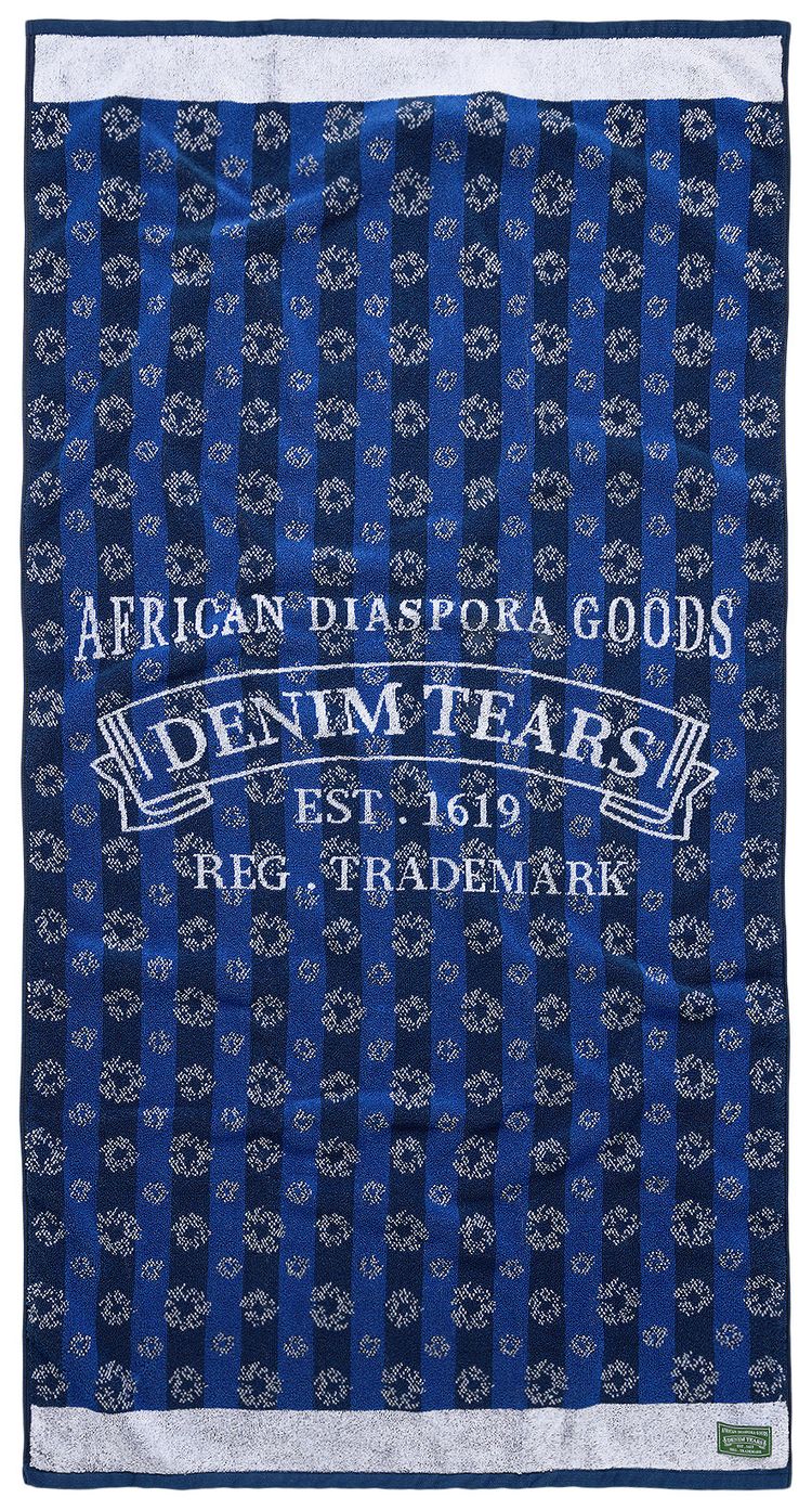 Denim Tears Andre Leon Talley Adg Monogram Towel Blue