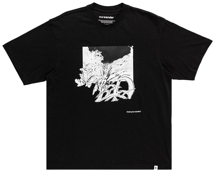And Wander Krell Monochrome Short Sleeve By Masayoshi Suzuki Tee Black