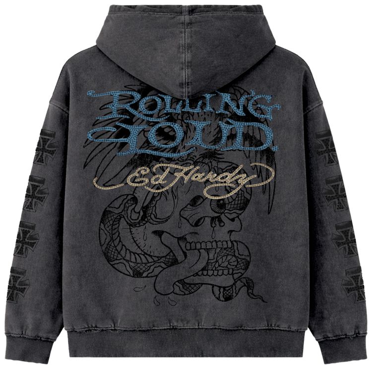 Rolling Loud x Ed Hardy Cross Hoodie Black