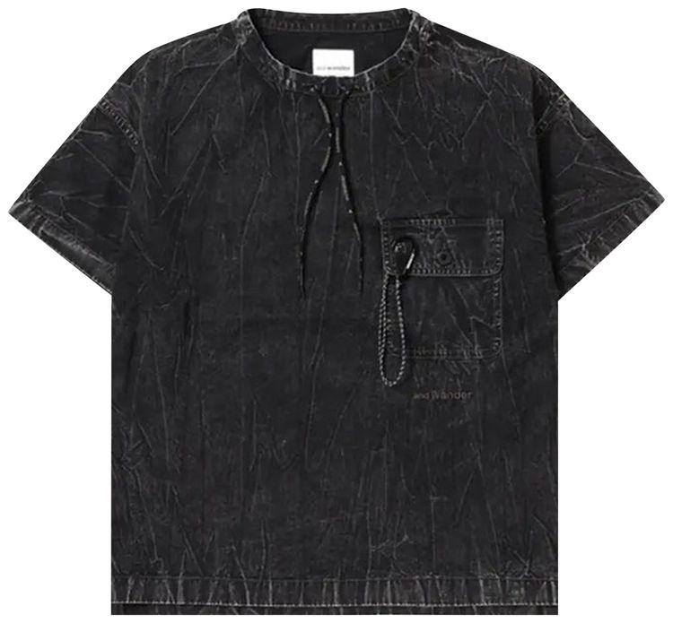 And Wander Bleach Twill Tee Black