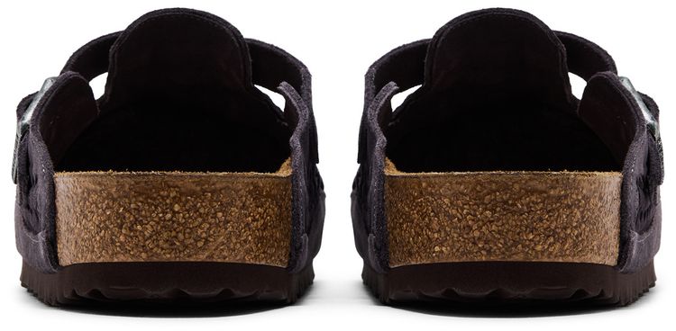 Kith x Birkenstock Boston Braided Rabbit Grey