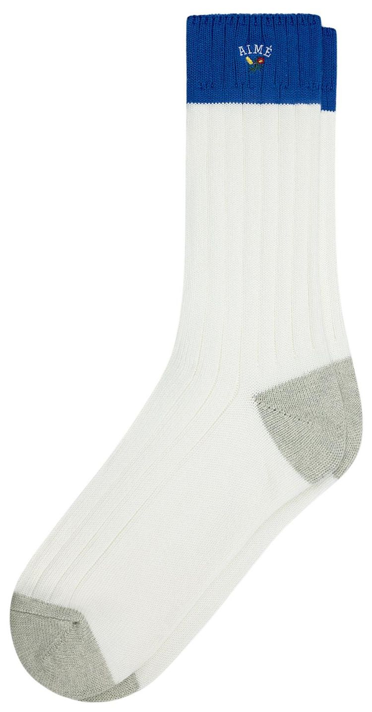 Aime Leon Dore Crest Varsity Sock White