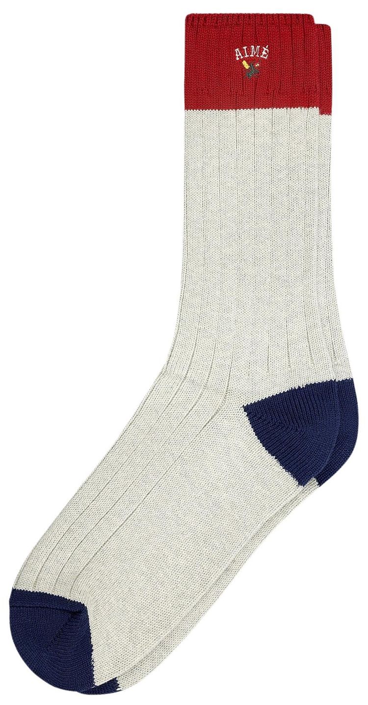 Aime Leon Dore Crest Varsity Sock Marled Grey