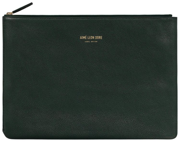 Aime Leon Dore Medium Leather Pouch Botanical Green