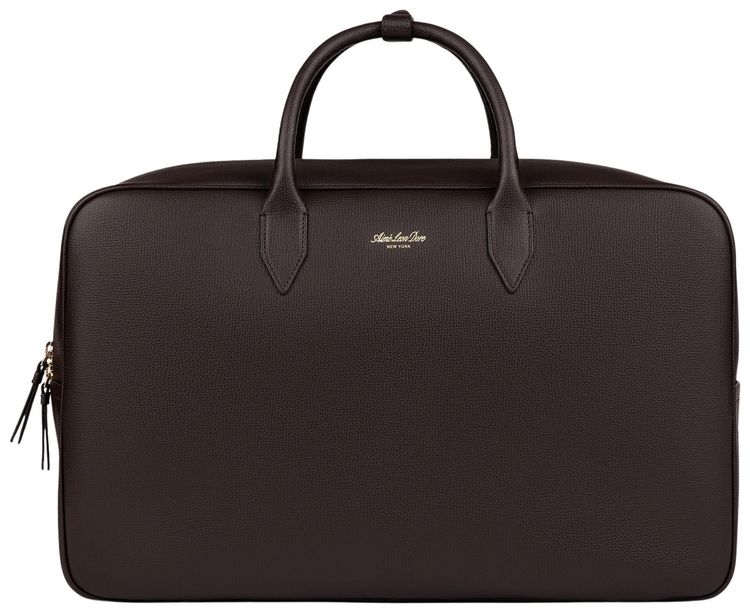 Aime Leon Dore Full Grain Leather Briefcase Duffle Dark Brown