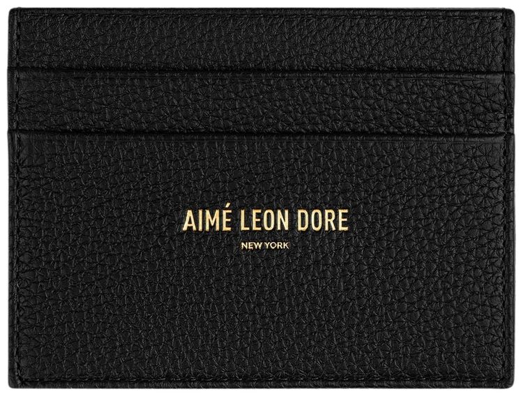 Aime Leon Dore Leather Card Holder Jet Black