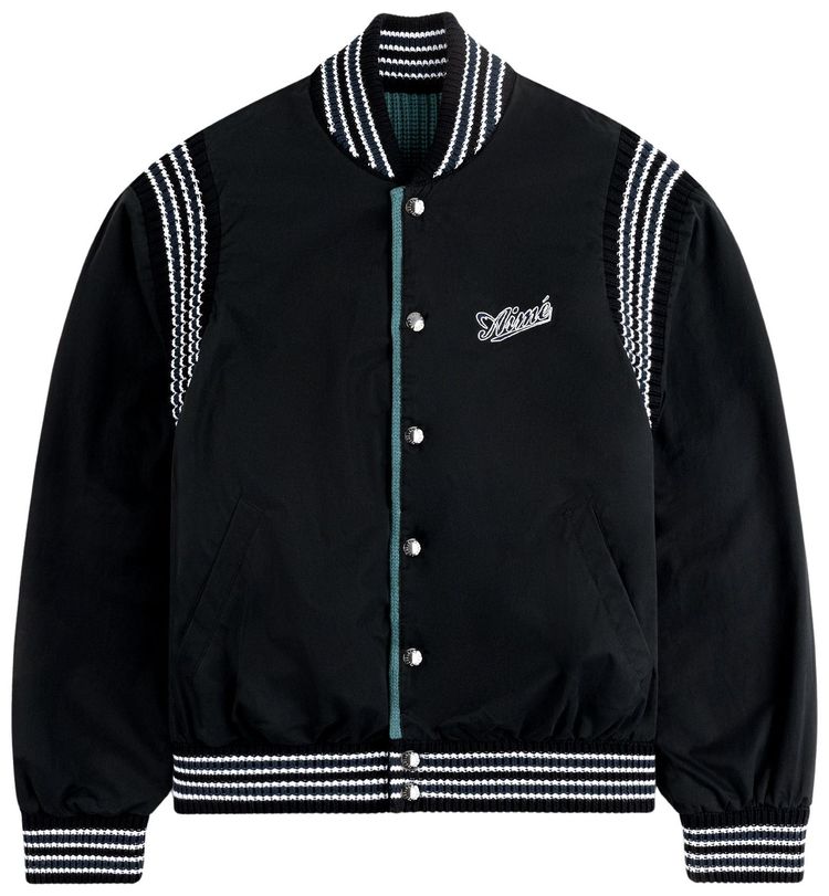 Aime Leon Dore Reversible Knit Bomber Jacket Evergreen