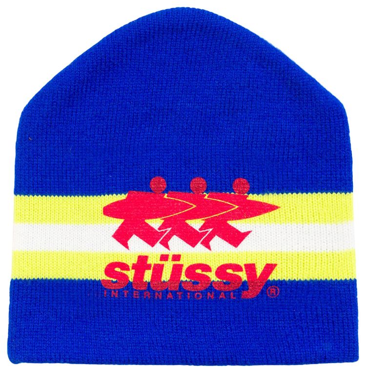 Stussy Stripe Ski Beanie Blue