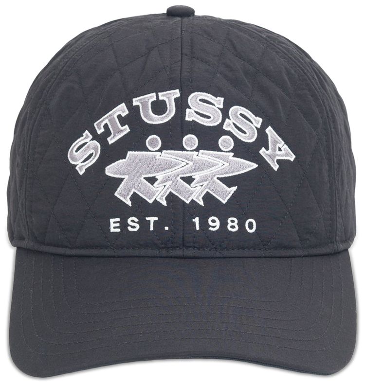 Stussy Quilted Surfwalk Snapback Cap Black