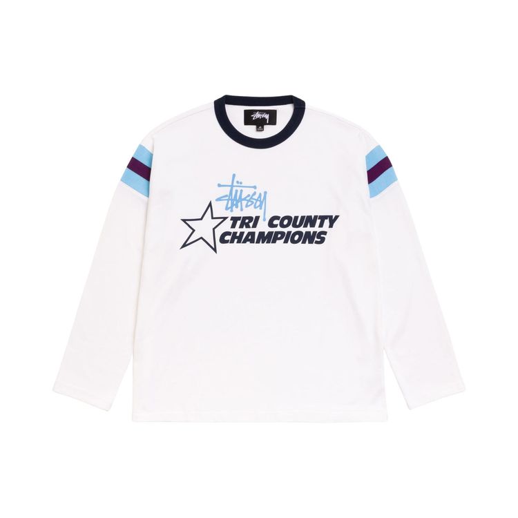 Stussy Ls Ringer Tee White
