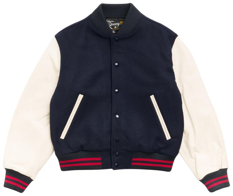 Stussy Wool Varsity Jacket Navy