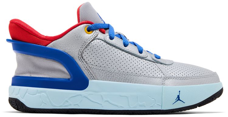 Air Jordan DAY1 EO GS Metallic SilverLight CrimsonGlacier BlueGame Royal
