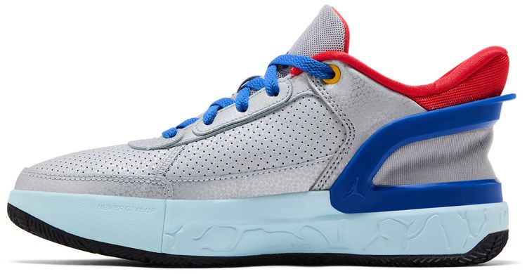 Air Jordan DAY1 EO GS Metallic SilverLight CrimsonGlacier BlueGame Royal