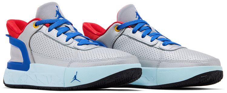 Air Jordan DAY1 EO GS Metallic SilverLight CrimsonGlacier BlueGame Royal
