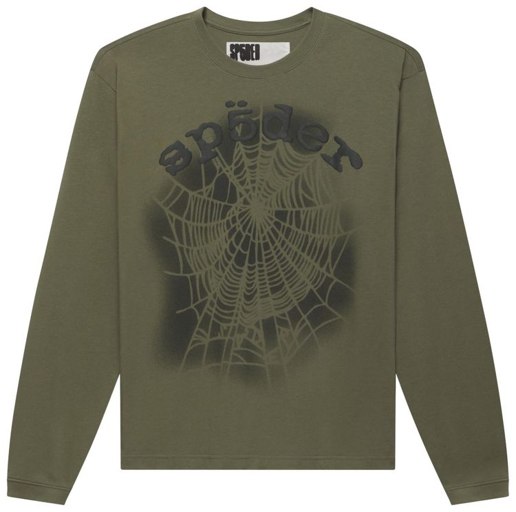 Sp5der Distressed OG Web V2 Long Sleeve Olympian