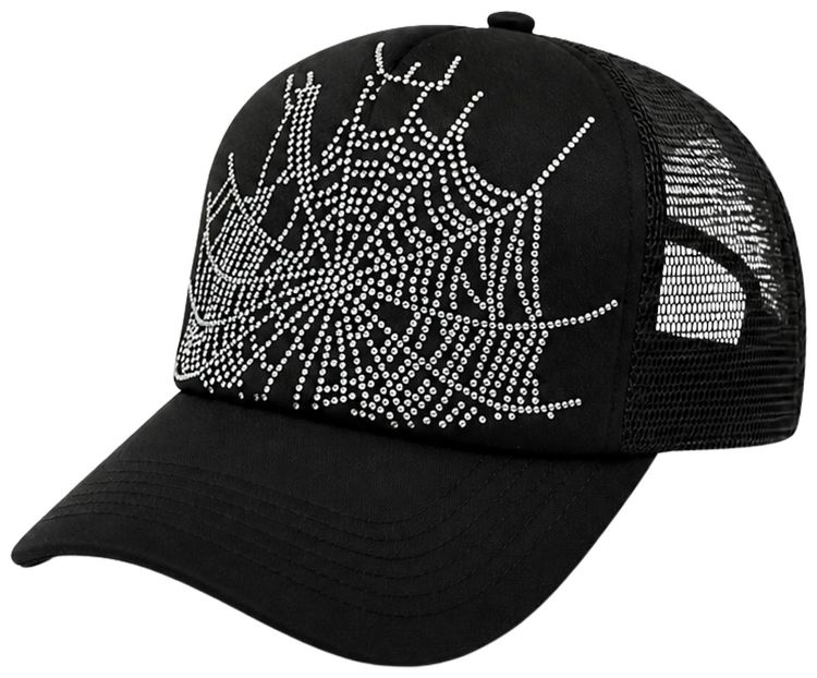 Sp5der Rhinestone Web Hat Onyx
