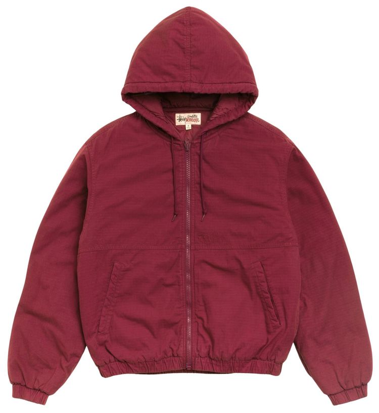 Stussy Ripstop Work Jacket Burgundy