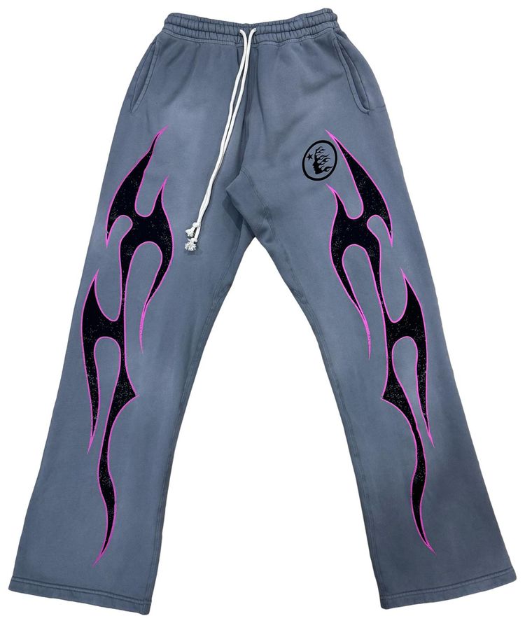 Hellstar Greatest Hits Flame Sweatpants Grey